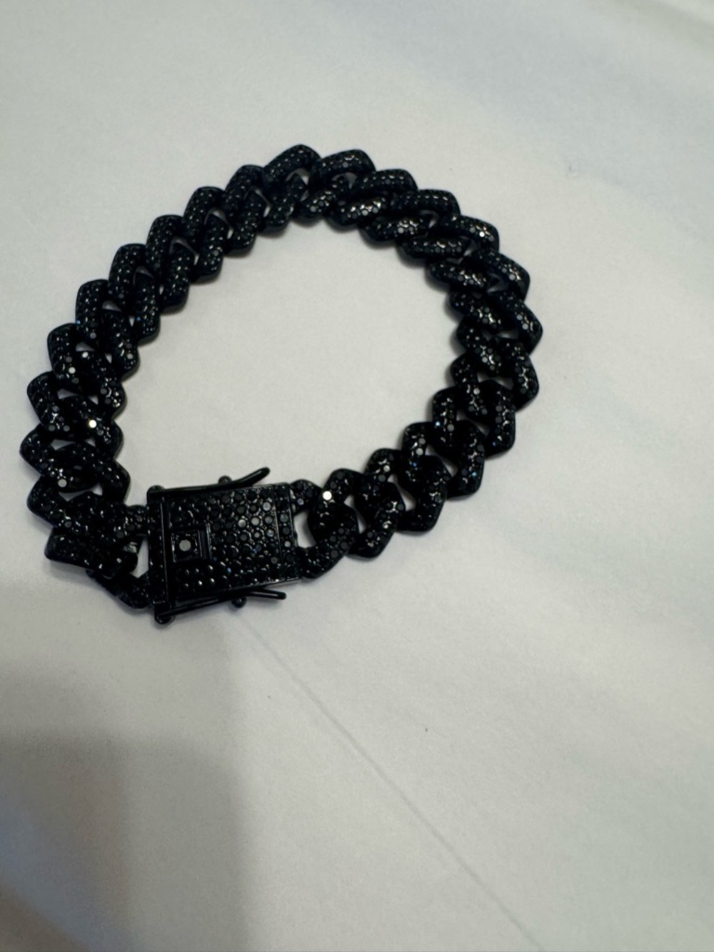 Black Pave Cuban Link Bracelet